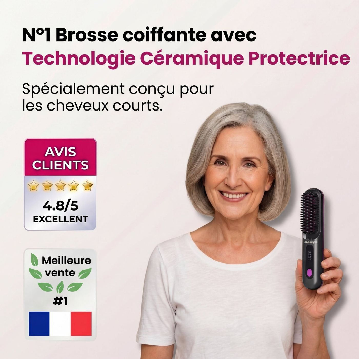 Brosse chauffante SilkBrush pour Cheveux Courts